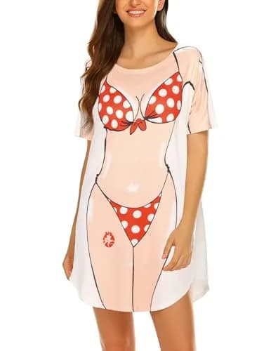 Ekouaer Women T-shirt Bikini Cover Up Summer Beachwear | Soft Breathable Fabric, Loose Fit thumbnail 1