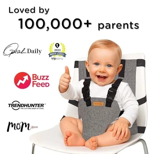 liuliuby Compact Travel High Chair for Baby | Portable Highchair Seat with 5-Point Harness, 27.2 cm (10.7 in) Height thumbnail 7