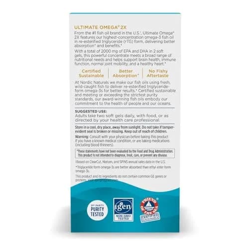 Nordic Naturals Ultimate Omega 2X 90 Softgels | 2150mg Fish Oil with Lemon for Heart & Brain Support thumbnail 7