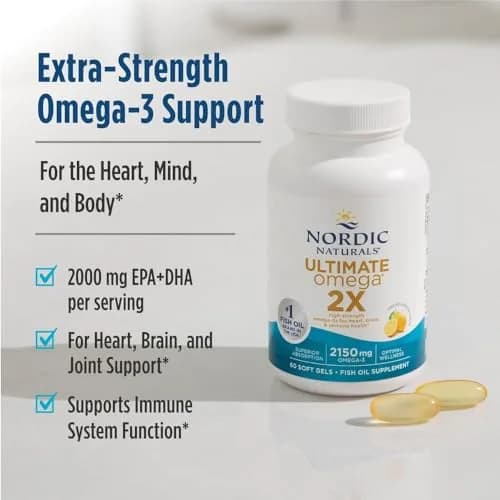Nordic Naturals Ultimate Omega 2X 90 Softgels | 2150mg Fish Oil with Lemon for Heart & Brain Support thumbnail 4