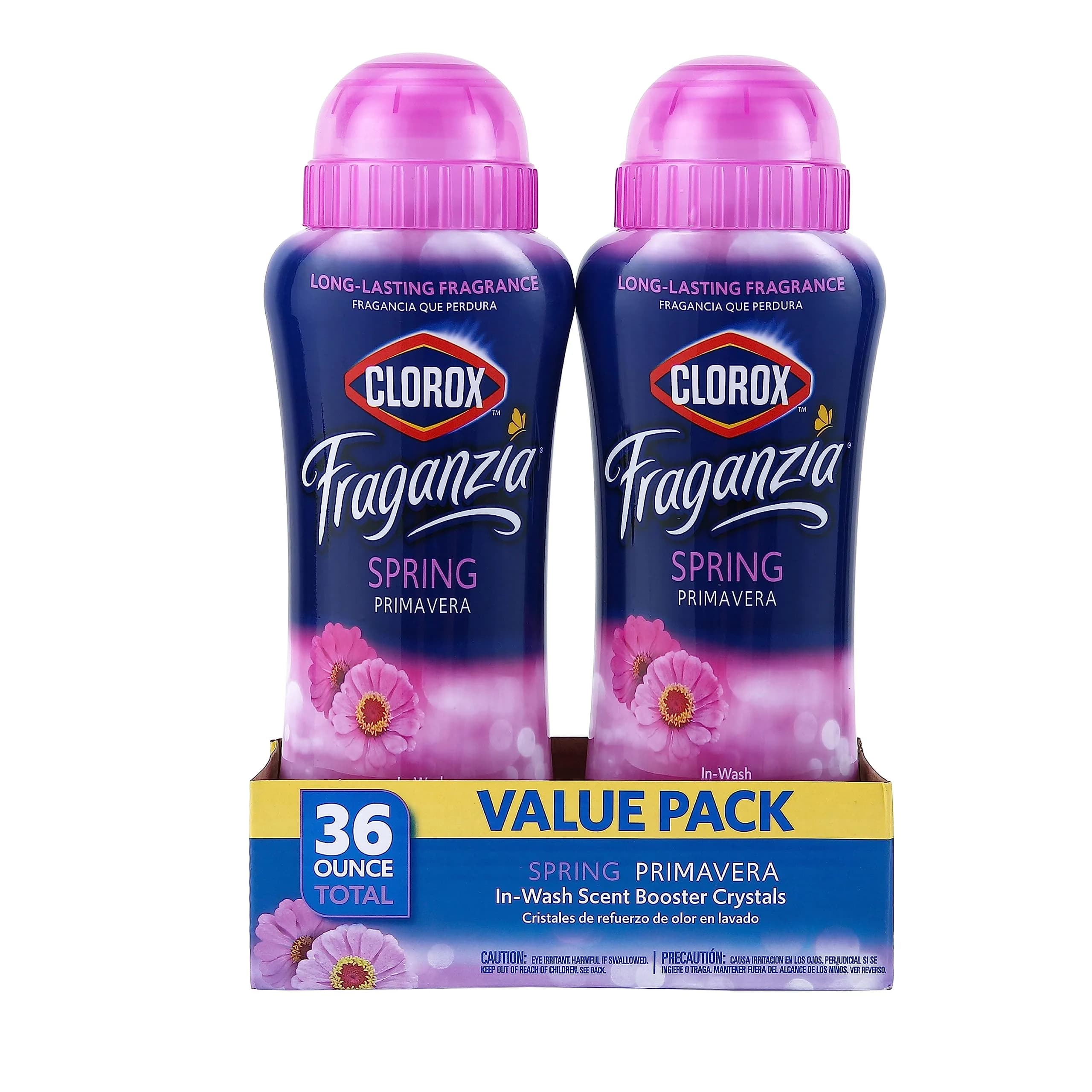 Clorox Fraganzia Scent Booster Crystals Lavender Eucalyptus Twin 36 Oz | Infuses Laundry with Long-Lasting Fragrance — Spring / 18 Ounce