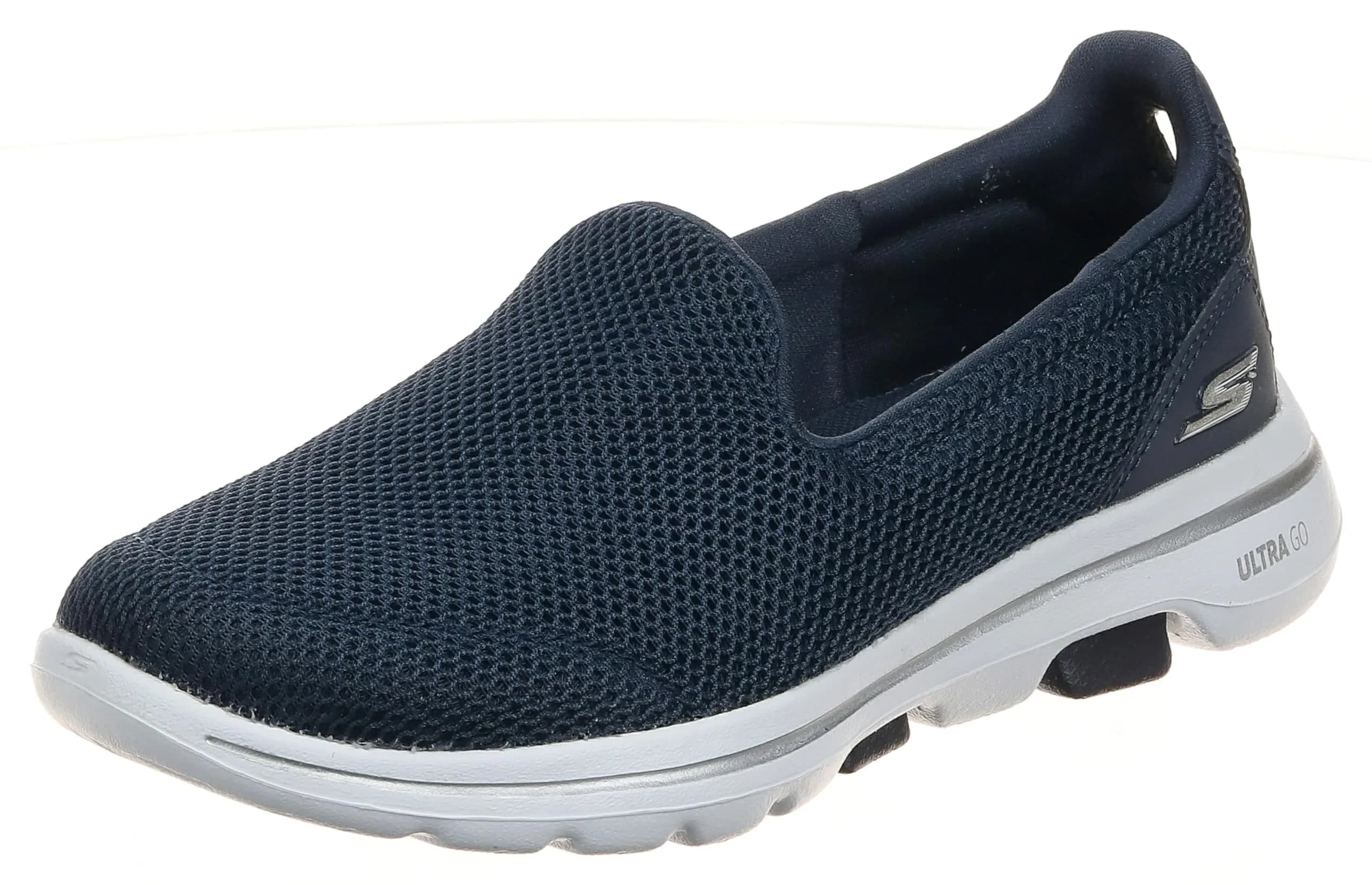 Skechers Women's Go Walk 5 Sneaker, Navy/White, 10 | Breathable Mesh & Ultra GO Cushioning - main product image