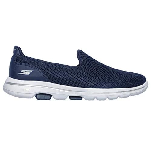 Skechers Women's Go Walk 5 Sneaker, Navy/White, 10 | Breathable Mesh & Ultra GO Cushioning thumbnail 6