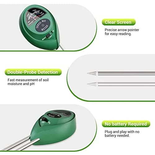 Dr.meter 3-in-1 Soil Moisture Meter, Light & pH Tester | 20cm Probe, No Battery Needed thumbnail 4