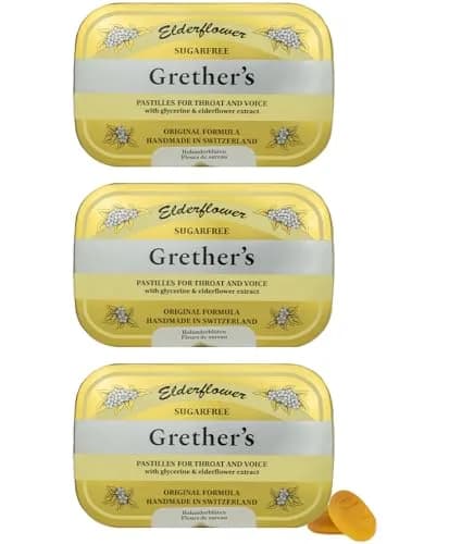 GRETHER'S Sugarfree Elderflower Pastilles 6.36 oz (180 g) | Swiss Crafted Throat Comfort for Dry Mouth thumbnail 1