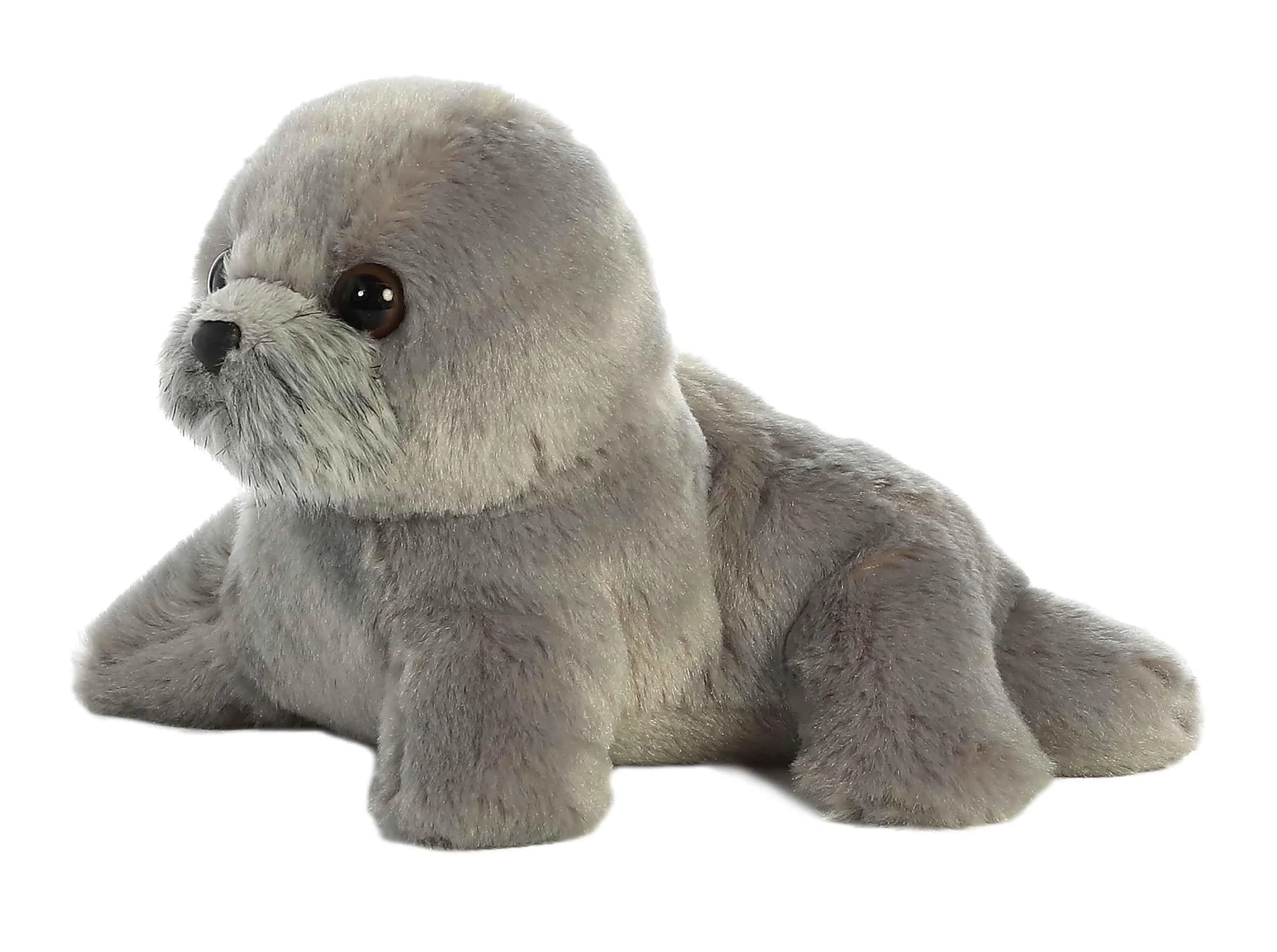 Aurora Adorable Mini Flopsie Harpo Seal Stuffed Animal 7-inch Gray | Soft Plush Toy for Kids Ages 3+