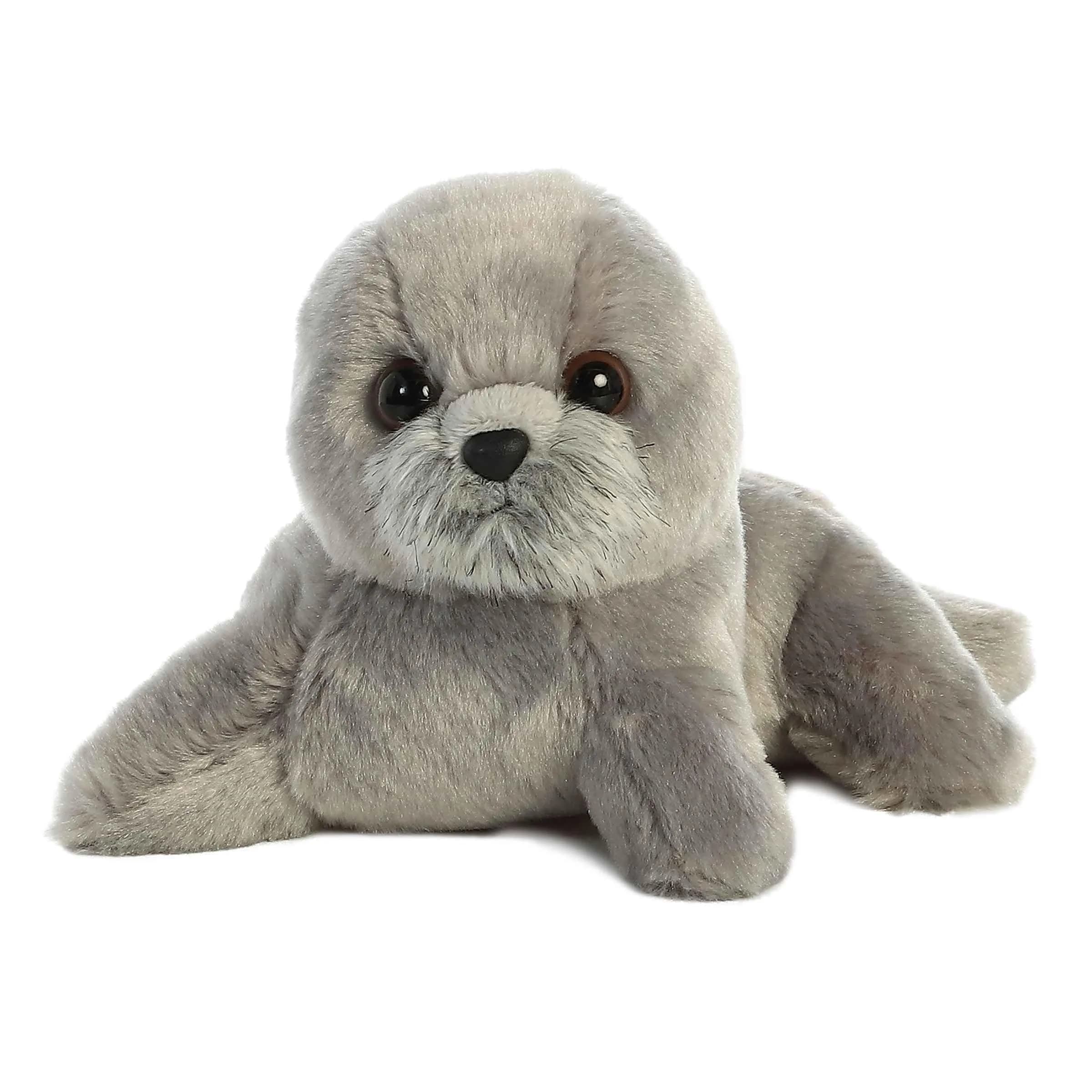 Aurora Adorable Mini Flopsie Harpo Seal Stuffed Animal 7-inch Gray | Soft Plush Toy for Kids Ages 3+ thumbnail 2