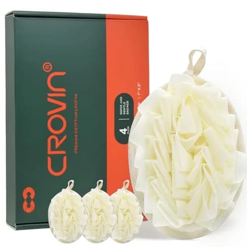 CROVIN Bath loofah Sponge for Shower, Mesh Bath Puff Shower Sponge Pack thumbnail 1