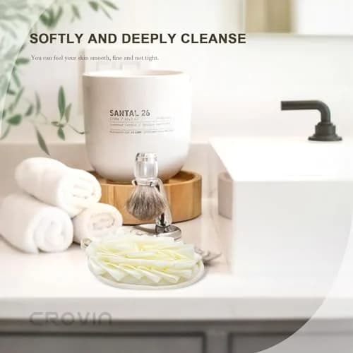 CROVIN Bath loofah Sponge for Shower, Mesh Bath Puff Shower Sponge Pack thumbnail 5