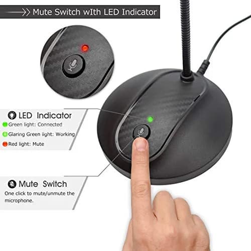 JOUNIVO USB Microphone JV-601 | 1.5m Cable, Noise-Canceling, Mute Button thumbnail 4