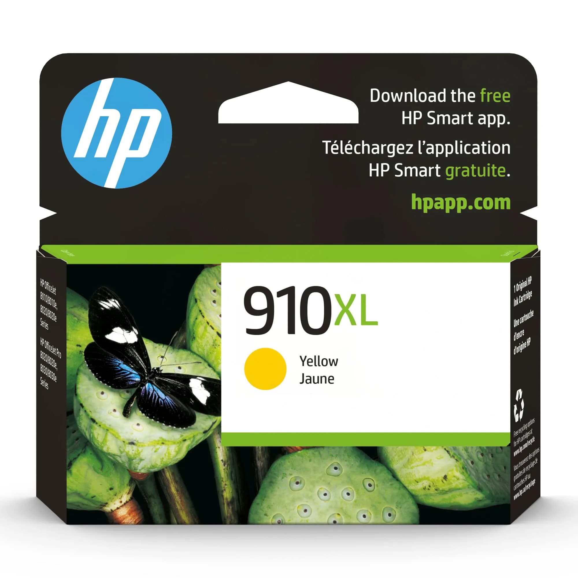 HP 910XL Yellow High-Yield Ink Cartridge | 825 Pages | Genuine USA Import