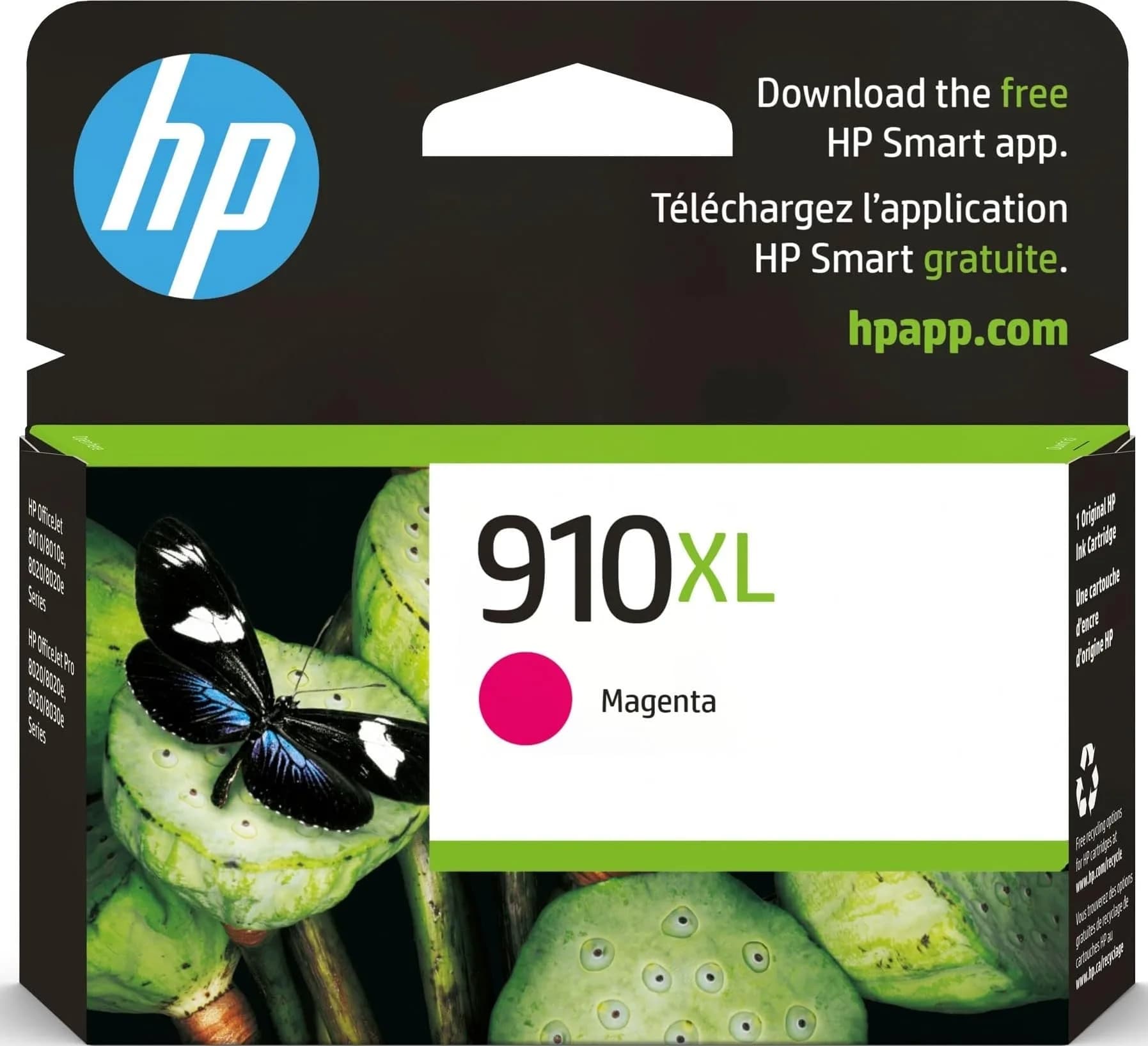 HP 910XL Cyan High-Yield Ink Cartridge 825 Pages | Fade-Resistant Documents & Brilliant Images — Magenta