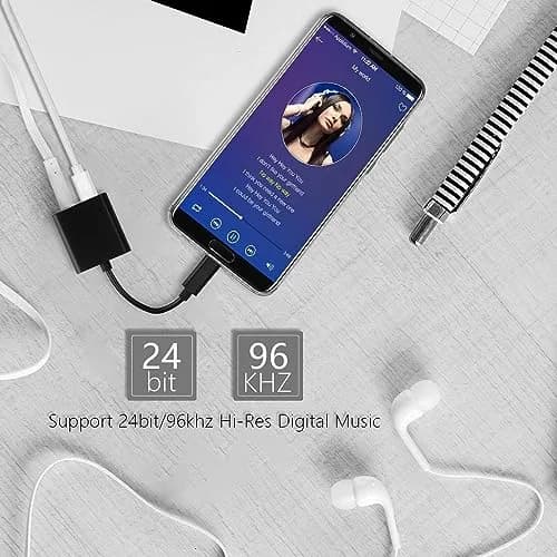 LecLooc USB C Splitter for iPhone 15 | Dual Audio & Fast Charge 60W | Compatible with iPad Pro, Galaxy S22 Ultra, Pixel 7 | 24-bit/96kHz thumbnail 6
