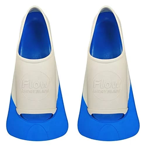 Flow Swim Gear Youth Rubber Short Blade Fins XS 3-5 (Blue) | Build Leg Strength & Endurance thumbnail 2