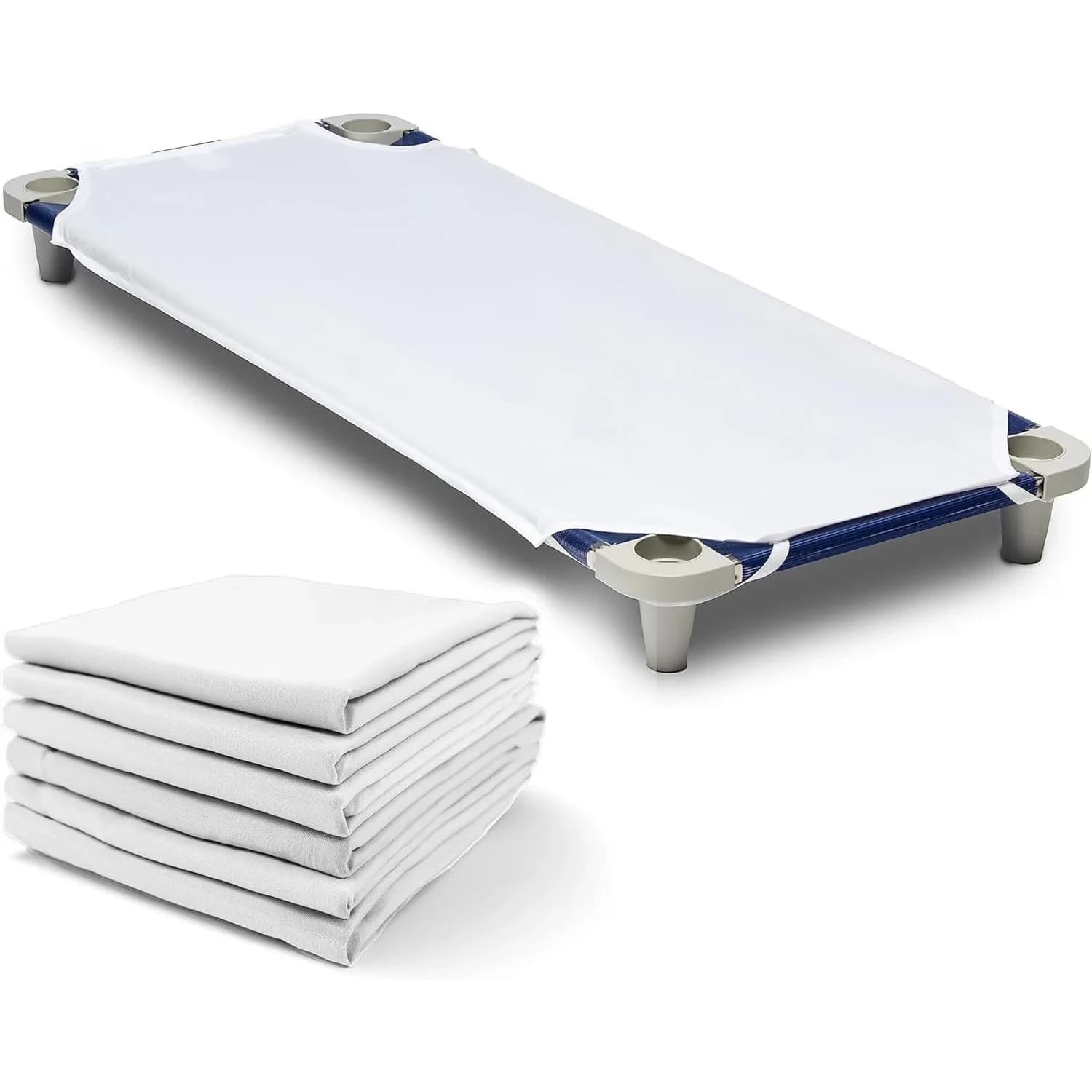 Rollee Pollee White Microfiber Cot Sheets 6-Pack | Soft & Durable Fitted Sheet for Daycare Naptime