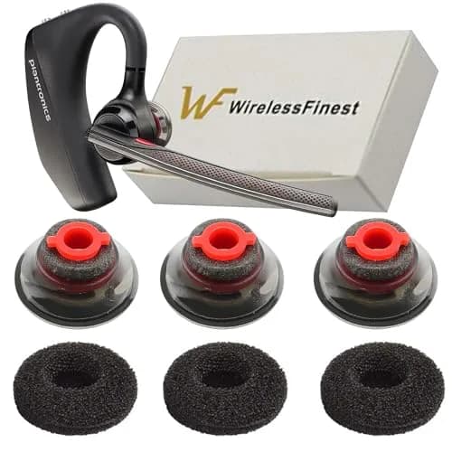 WirelessFinest 3X Comfort Eartips for Plantronics Voyager 5200 5220 5210 Series Bluetooth Headsets | Mixed S/M/L Black Memory Foam Replacement Cushions thumbnail 1