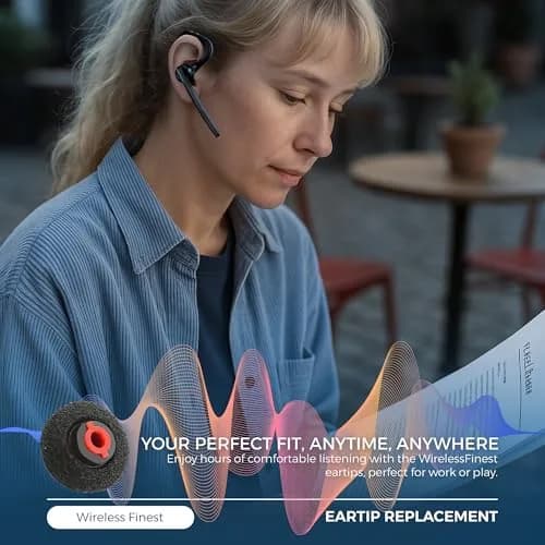 WirelessFinest 3X Comfort Eartips for Plantronics Voyager 5200 5220 5210 Series Bluetooth Headsets | Mixed S/M/L Black Memory Foam Replacement Cushions thumbnail 6