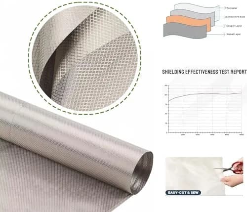 Amradield Faraday Copper Fabric EMI RFID Shielding 200cm x 108cm (78"x43") | Blocks WiFi, RF, Microwave Signals thumbnail 3