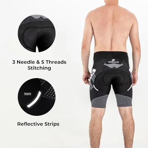 sponeed Cycling Shorts XL Black White | Breathable Padded Men’s Bike Bottoms thumbnail 6