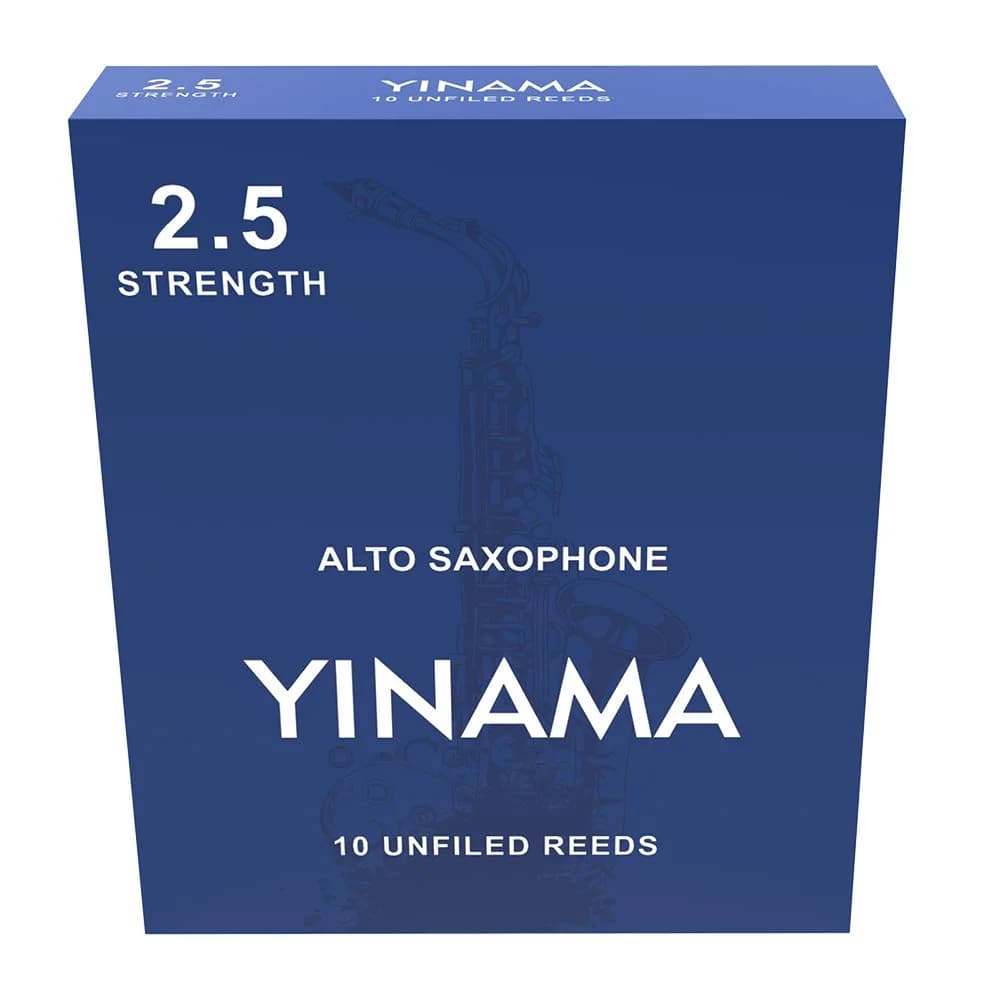 Yinama Alto Saxophone Reeds for Alto Sax Strength 2.5 | Flexible, Rich Tone, Box of 10 - main product image