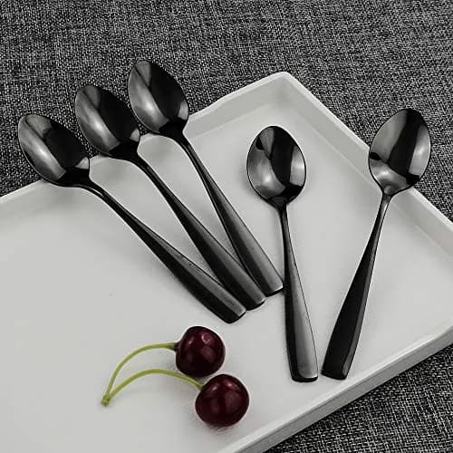 Teyyvn Stainless Steel Tea Spoons 16-Piece Black Small Spoon | Durable & Mirror Finish (14.94cm) thumbnail 5