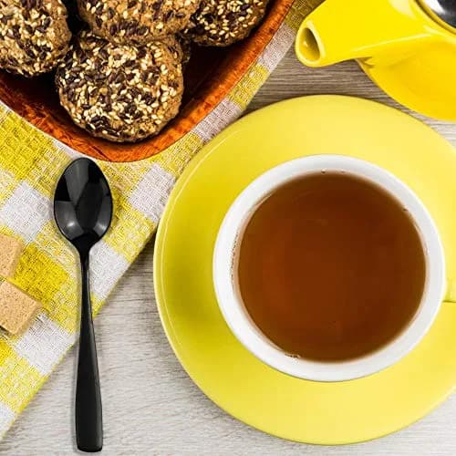 Teyyvn Stainless Steel Tea Spoons 16-Piece Black Small Spoon | Durable & Mirror Finish (14.94cm) thumbnail 6