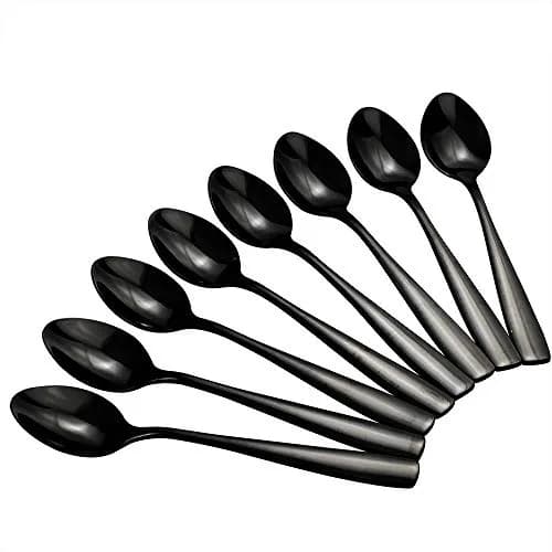 Teyyvn Stainless Steel Tea Spoons 16-Piece Black Small Spoon | Durable & Mirror Finish (14.94cm) thumbnail 7