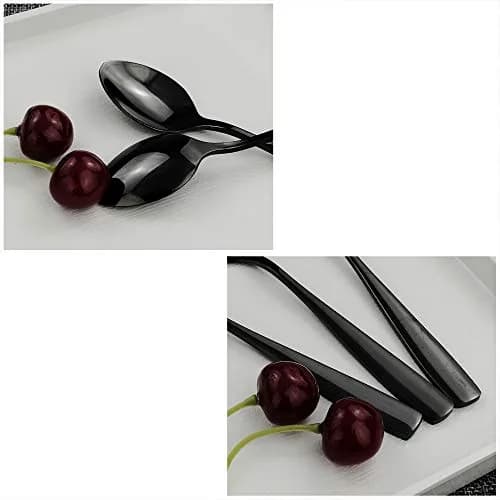 Teyyvn Stainless Steel Tea Spoons 16-Piece Black Small Spoon | Durable & Mirror Finish (14.94cm) thumbnail 3