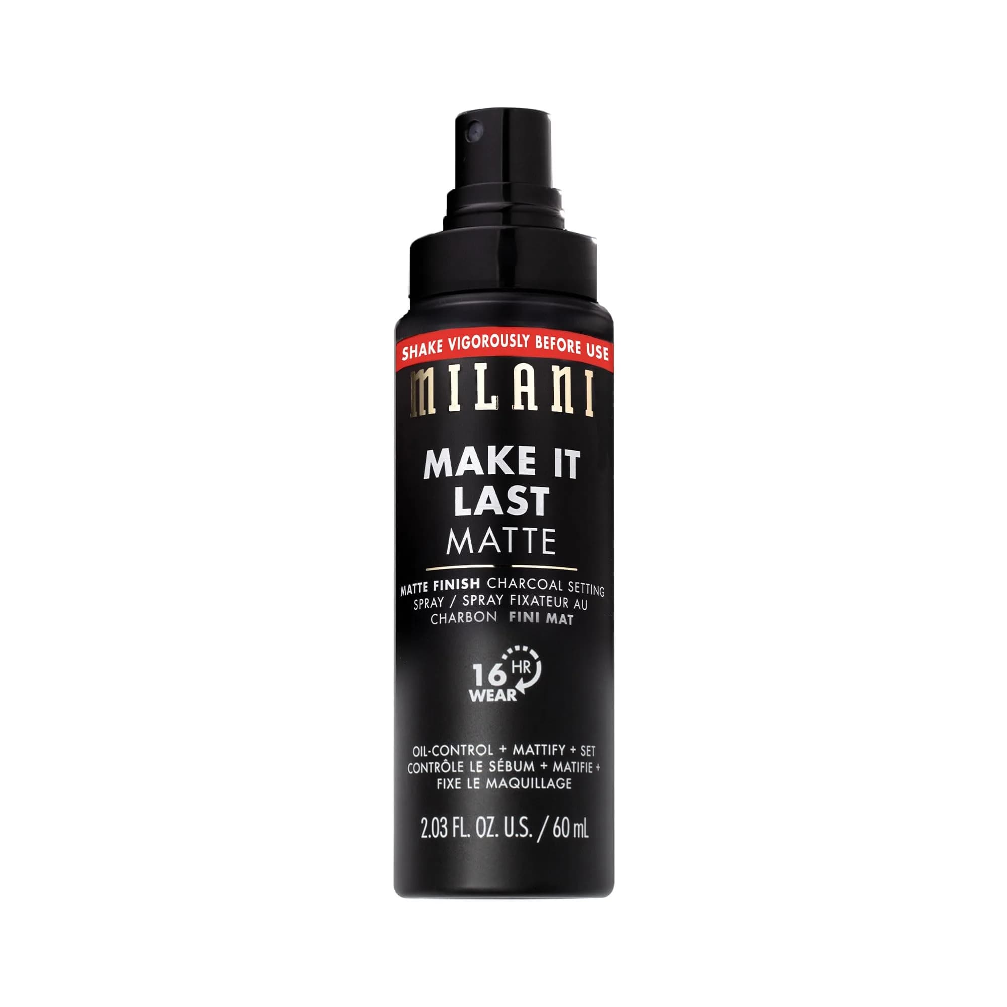 Milani Make It Last Charcoal Matte Setting Spray 60ml (2 Fl Oz) | Oil Absorbing, Pore Minimizing, Up to 16Hr Wear