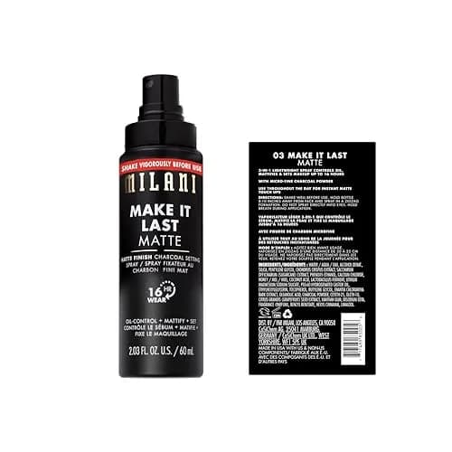 Milani Make It Last Charcoal Matte Setting Spray 60ml (2 Fl Oz) | Oil Absorbing, Pore Minimizing, Up to 16Hr Wear thumbnail 2