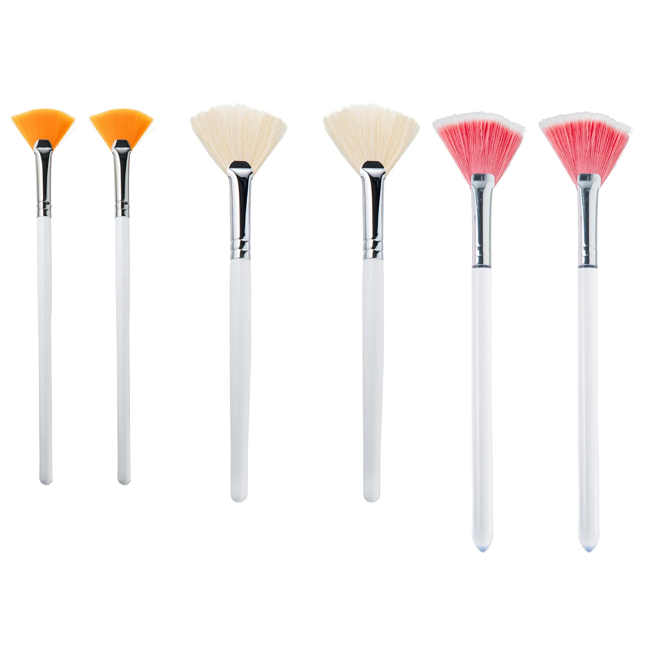 essenavita 6-Piece Fan Mask Brush Set – Natural Boar & Synthetic Fan Brushes for Facial Masks, Peels & Skincare Application - main product image