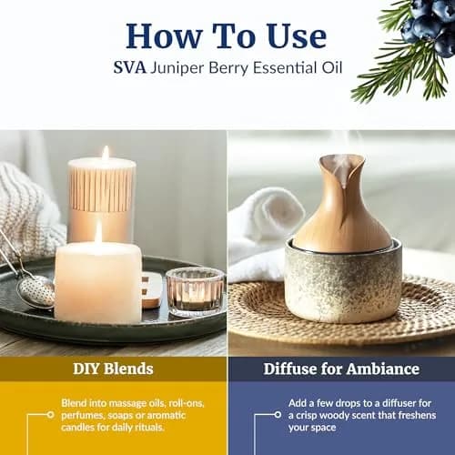 SVA ORGANICS Juniper Berry Essential Oil 118ml (4 Fl Oz) | Natural Woody Aroma for Aromatherapy & DIY thumbnail 6