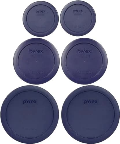 Pyrex 6 Piece Blue Food Storage Lid Set | Made in USA, BPA-Free, Microwave & Dishwasher Safe thumbnail 1