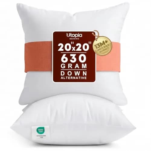 Utopia Bedding 20x20 Pillow Inserts | Fluffy, Durable Polyester Support for Couch & Bed thumbnail 1
