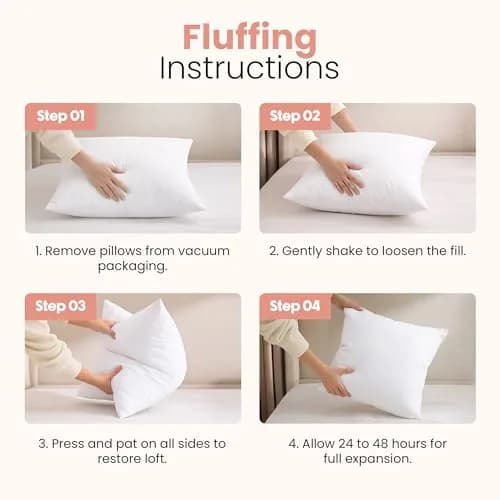 Utopia Bedding 20x20 Pillow Inserts | Fluffy, Durable Polyester Support for Couch & Bed thumbnail 3