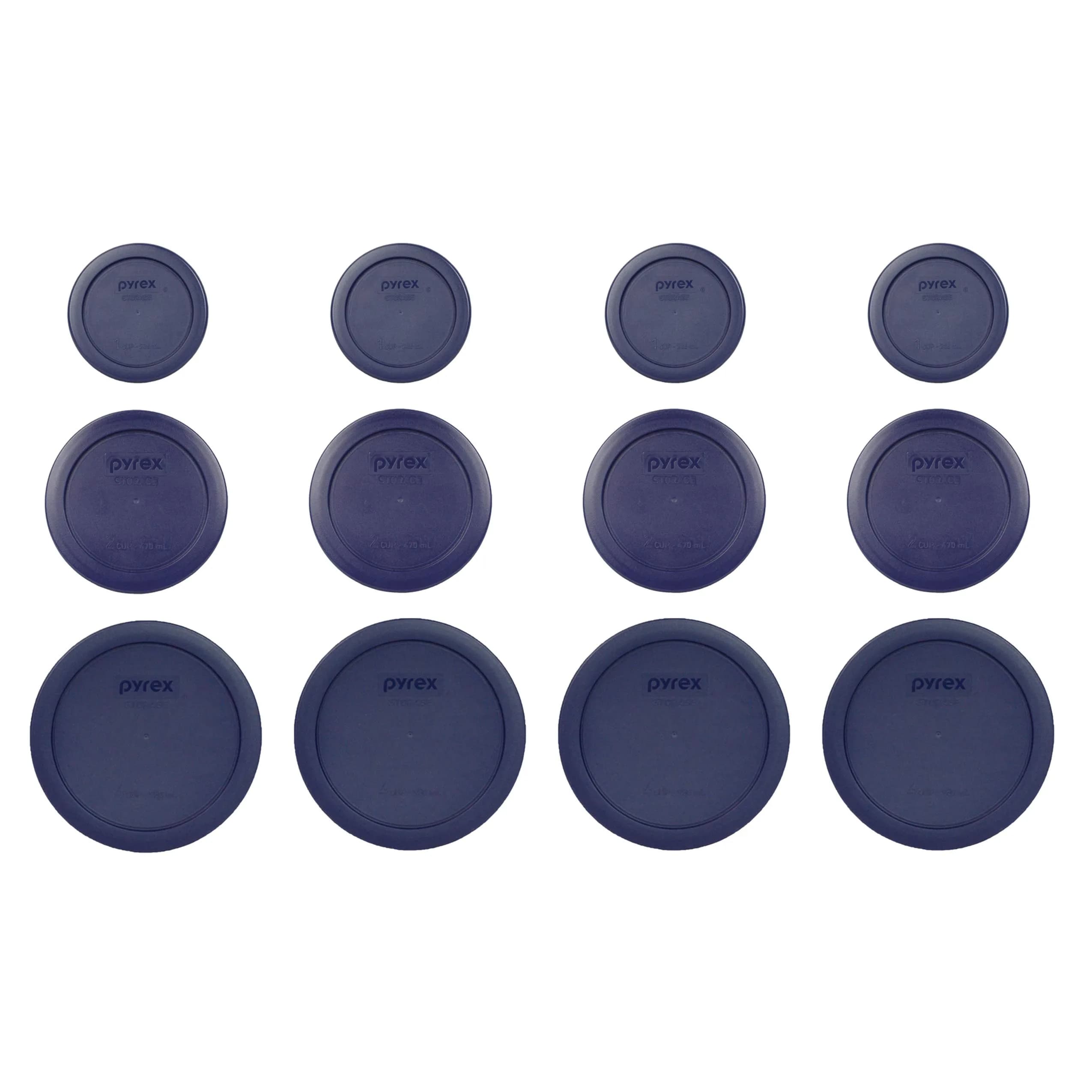 Pyrex 12-Piece Americana Blues Themed Replacement Lids for Pyrex Bowls | 12 Count - main product image