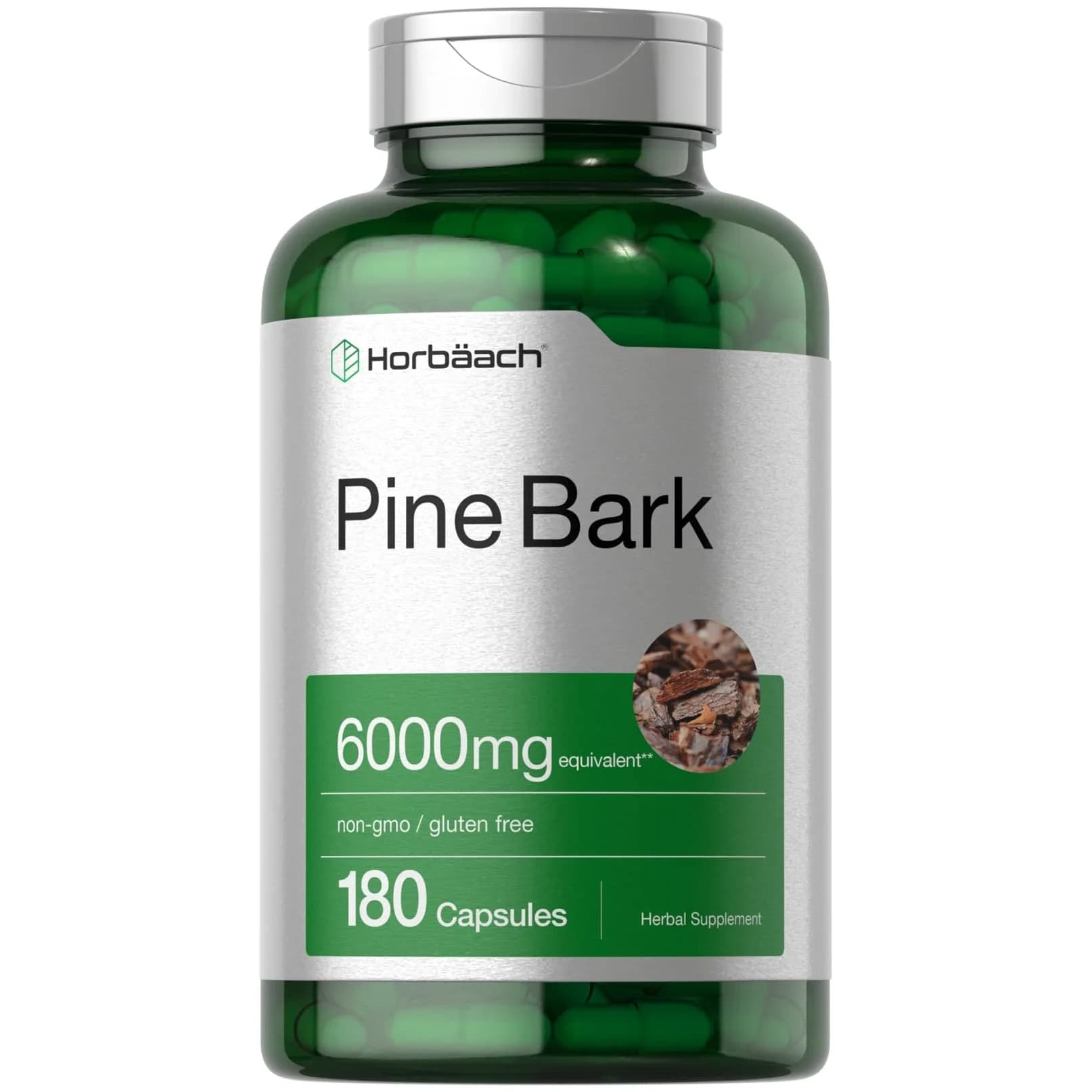 Horbäach Pine Bark Extract 180 Capsules | Standardized to 75% Proanthocyanidins — Capsule