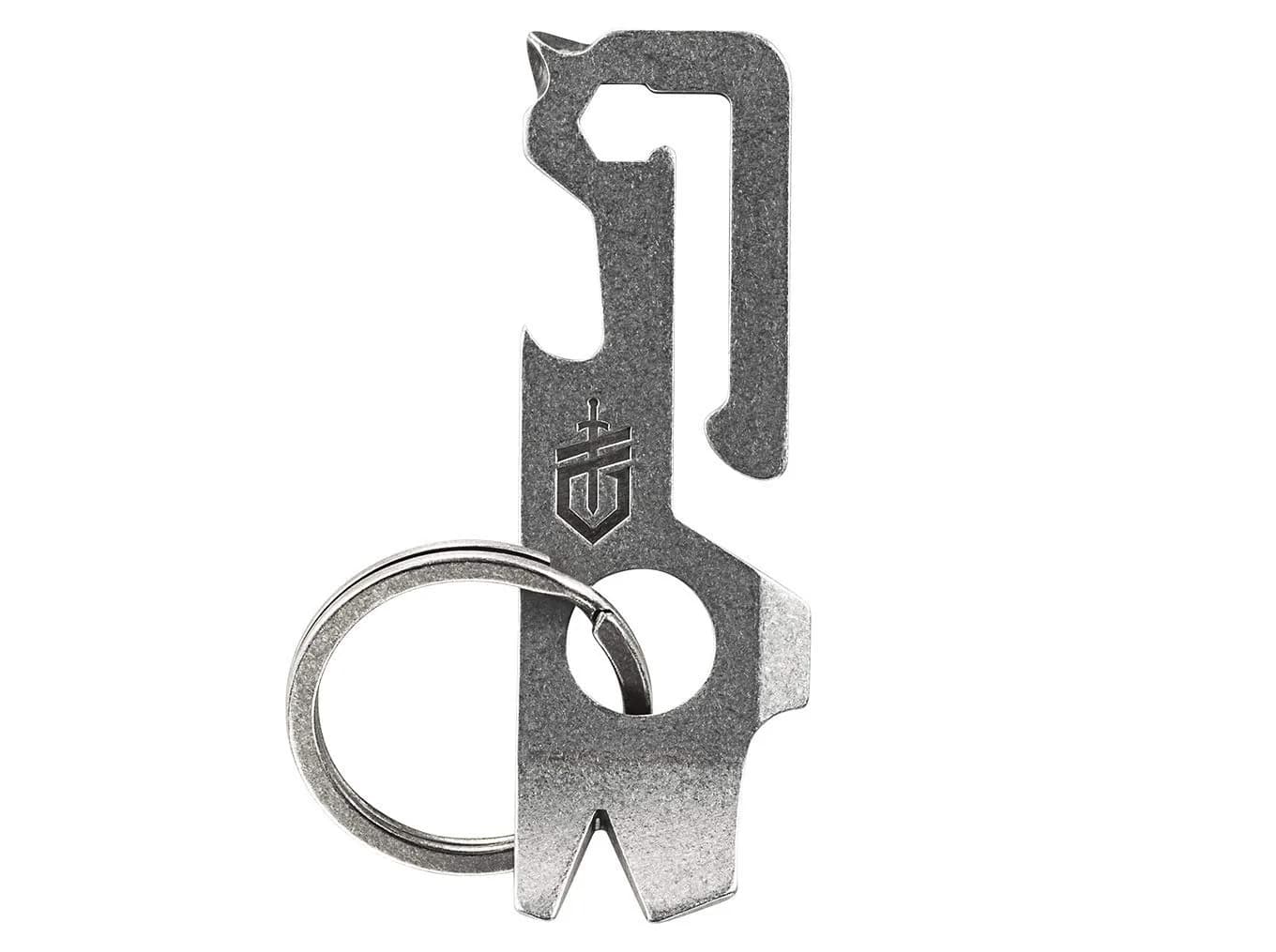 Gerber Gear Mullet Keychain Multi-Tool 7.6cm (3 inches) | 9-in-1 EDC Pry Bar, Wire Stripper, Bottle Opener — Mullet-Stonewash