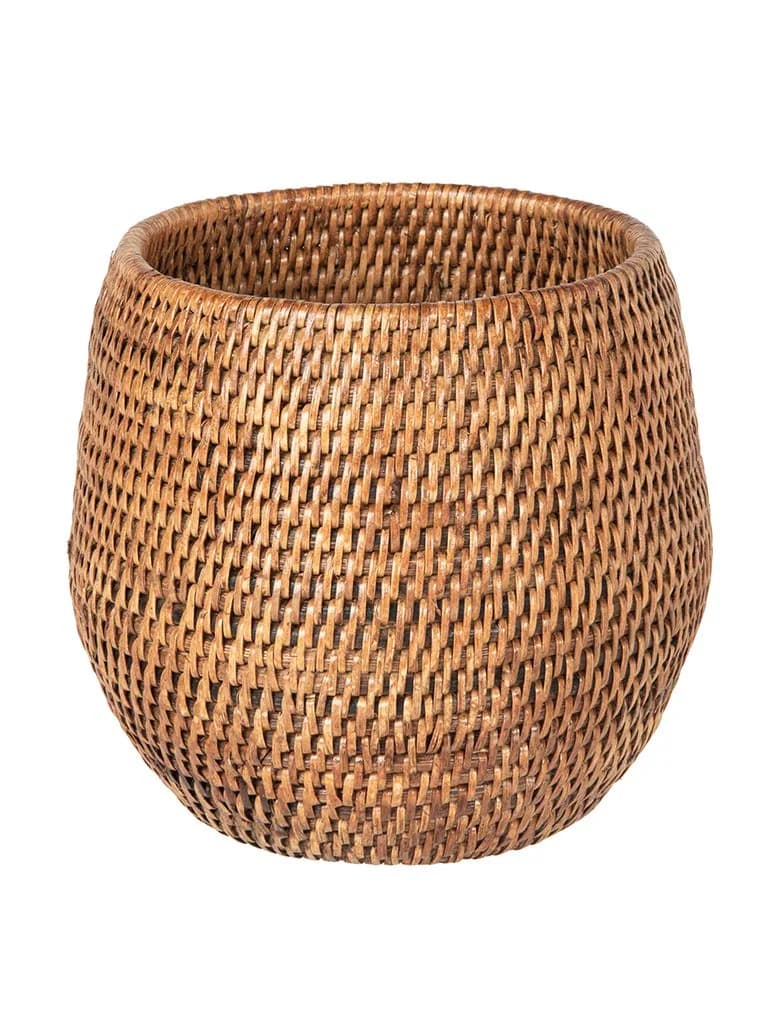 Kouboo La Jolla Coco Rattan Bowl Small Planter | Handcrafted Indoor Decor (70-120 chars) - main product image