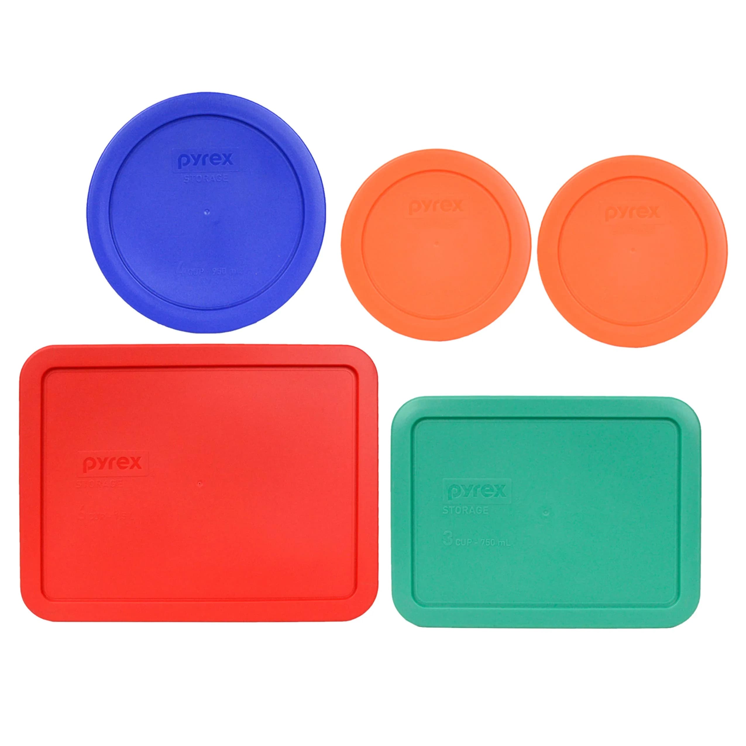 Pyrex 5-Pc Fresh Market Food Replacement Storage Lids | Made in USA, Microwave & Dishwasher Safe - main product image