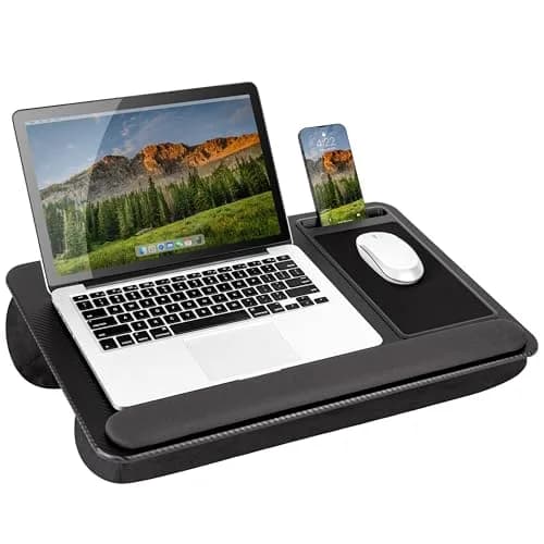 LapGear Home Office Pro Lap Desk - Black Carbon, Fits 15.6” Laptops | Ergonomic Design with Mouse Pad & Phone Slot thumbnail 1