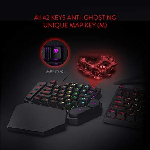 Redragon K585 DITI One-Handed RGB Mechanical Gaming Keypad with Detachable Wrist Rest | 42-Key Layout, Programmable Macros thumbnail 7