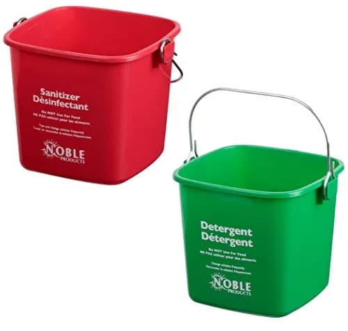 Noble Products Square Pail Set of 2 | 3 Quart Plastic Buckets for Cleaning & Sanitizing thumbnail 1