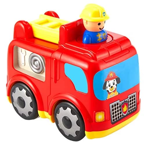 Kidoozie Press 'N Zoom Fire Engine - Push & Go Vehicle Toy for Toddlers | Bright, Safe & Educational (70-120 chars) thumbnail 1