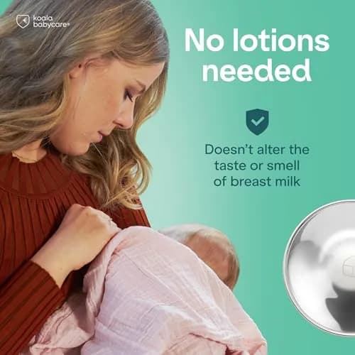 Koala Babycare Original Silver Nursing Cups - Standard Size | Reusable Breastfeeding Nipple Shields for Sore Nipples thumbnail 6