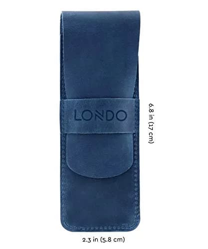 Londo Genuine Leather Pen and Pencil Case with Tuck in Flap | Classic Desk Organizer in 6 Colors thumbnail 3