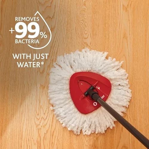 O-Cedar Easywring Microfiber Spin Mop & Bucket System with 4 Extra Refills | Hands-Free Wringing for Quick, Hygienic Floors thumbnail 4