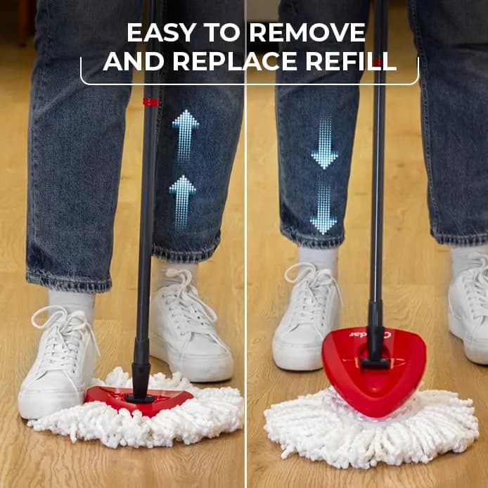 O-Cedar Easywring Microfiber Spin Mop & Bucket System with 4 Extra Refills | Hands-Free Wringing for Quick, Hygienic Floors thumbnail 7
