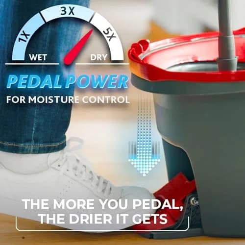O-Cedar Easywring Microfiber Spin Mop & Bucket System with 4 Extra Refills | Hands-Free Wringing for Quick, Hygienic Floors thumbnail 3