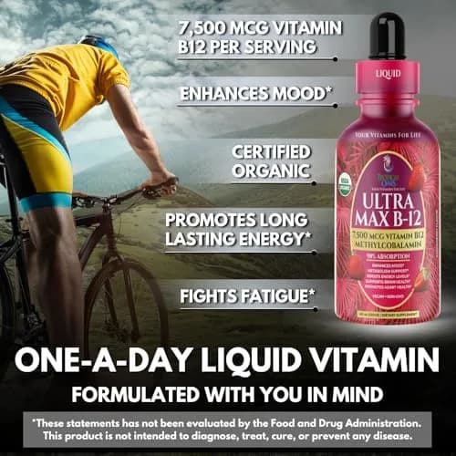 Tropical Oasis Ultra Max B12 Liquid Drops 4oz | Max 5000mcg Max Potency, Vegan, Strawberry Flavor thumbnail 4